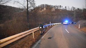 Unfall: Motorradfahrer stürzt Böschung runter