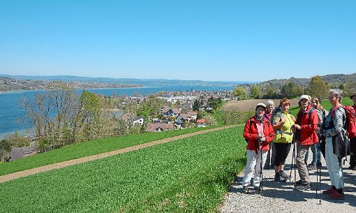 Einblick in den Himmel: Bösinger Wanderer genießen das Leben, die Natur und die Landschaft am Bodensee.  Foto: Hezel Foto: Schwarzwälder-Bote