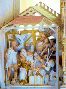 Im Hochalter der Haigerlocher Schlosskirche (Dreifaltigkeitskirche) findet sich eine Darstellung der Geburt Christi, die voller religiös-mystischer Zahlen steckt. Foto: Sailer Foto: Schwarzwälder Bote