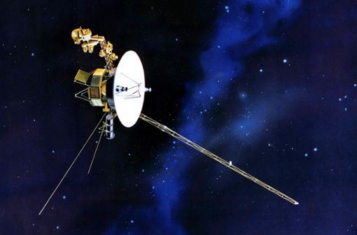 Eine Illustration der Voyager 1: An Bord sind auch Souvenirs – für den Fall, dass sie Außerirdischen in die Hände fällt. Foto: imago//Nasa