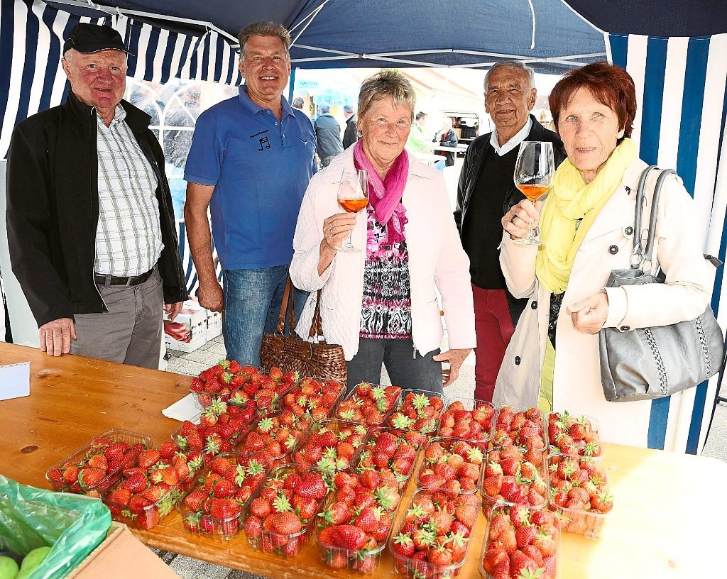Besonders gefragt waren frische Erdbeeren und Cocktails am Obst- und Gemüsestand des Harmonikavereins.