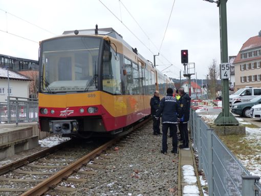 Die Unglücksbahn im Stadtbahnhof.  Foto: Müller