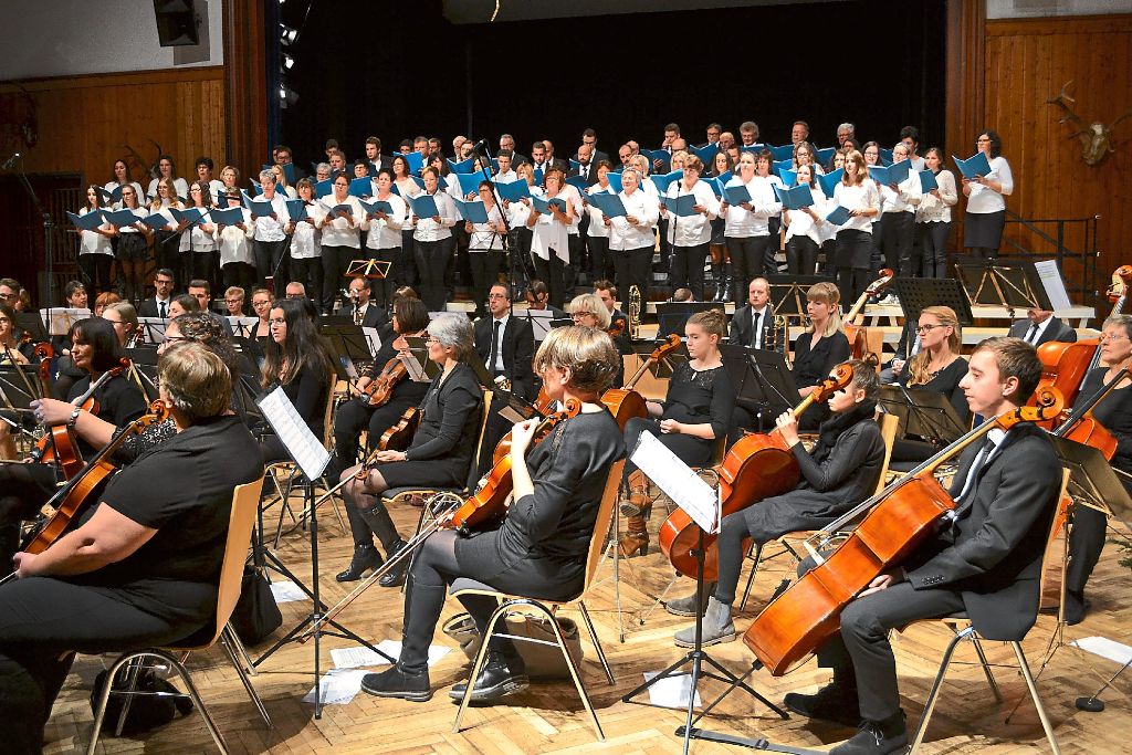 Gemischter Chor und Orchester sorgten mit abwechslungsreichen Stücken für weihnachtlich-festlichen Klang. Fotos: Lorek