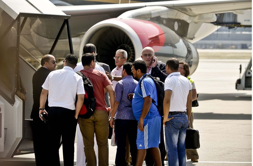 Die Ankunft der Patienten aus Libyen 2013 am Stuttgarter Flughafen. Foto: Leif Piechowski