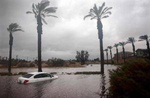 Der Tropensturm Hilary hat am Sonntag in Kalifornien für Überschwemmungen gesorgt. Foto: Getty Images via AFP/Mario Tama