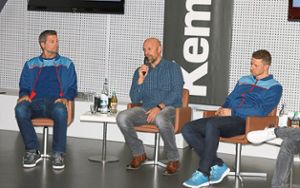 Sprachen über die anstehende WM im eigenen Land: Daniel Stephan, Axel Kromer und Martin Strobel (von links) Foto: Kara