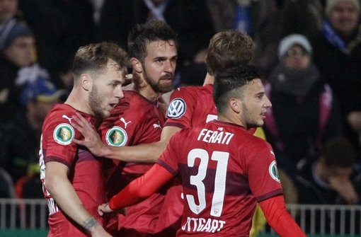 Der VfB Stuttgart hat die Pokal-Partie beim FC Carl Zeiss Jena mit 2:0 gewonnen. Foto: Bongarts