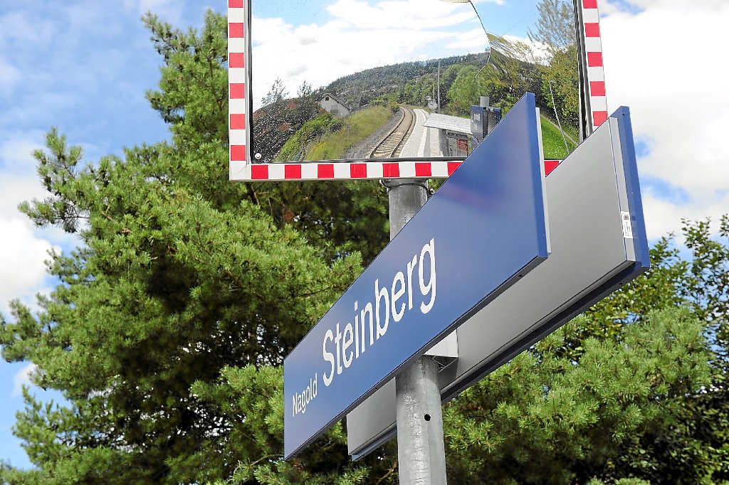 Nagolds Bahnhof bekommt in diesen Tagen und Wochen einen neuen Bahnsteig (großes Bild). Während der Haltepunkt Steinberg schon längst in Betrieb ist (oben), wird am Durchlass und dem Haltepunkt Stadtmitte noch eifrig gebaut. Fotos: Fritsch