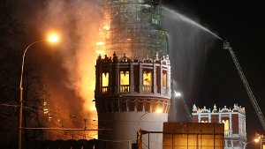Feuer wütet in Turm des Weltkulturerbes