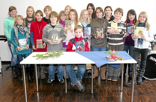 Die 18 Teilnehmer des Wettbewerbs Klasse 6a: Im Vordergrund der Schulsieger Sven Zamel aus der Klasse 6b Foto: Schwarzwälder-Bote