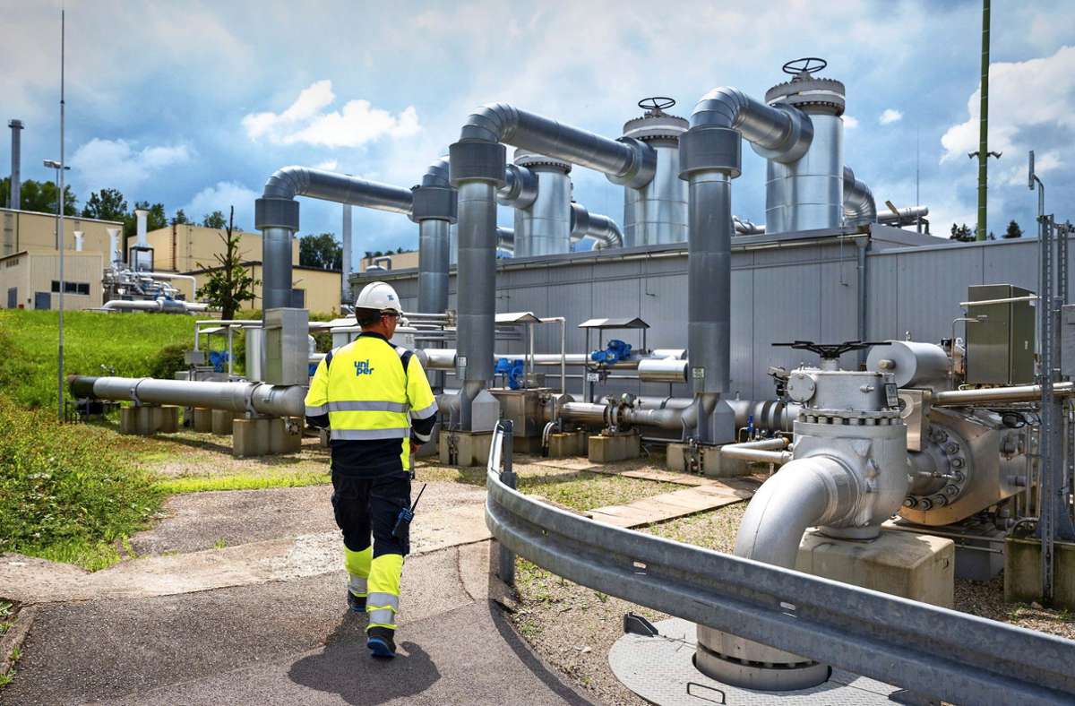 Im bayerischen Bierwang betreibt Uniper Energy Storage einen Gasspeicher mit 9,4 Terawattstunden Arbeitsgasvolumen. Foto: AFP/Lennart Preiss