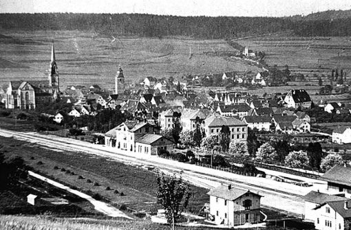 Nagold und sein Bahnhof etwa um das Jahr 1880. Foto: Archiv Reule