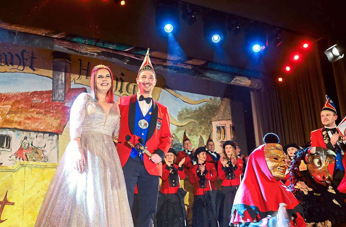 Das neue Orschweierer Prinzenpaar Lisa Whelan und Philipp Rauer stellt sich vor. Foto: Decoux