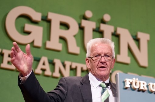 Winfried Kretschmann und die Grünen beim Parteitag in Reutlingen. Foto: dpa