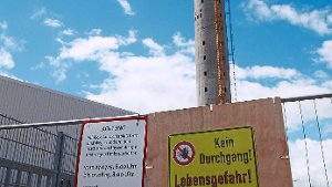 Test-Turm: Baustelle gesperrt