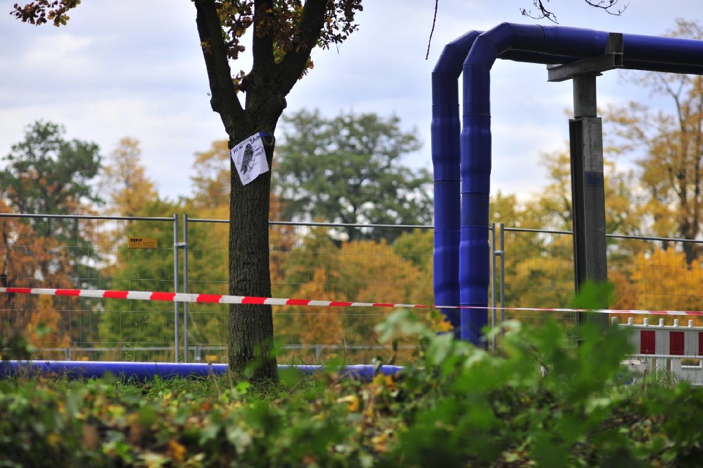 S21-Grundwassermanagement: Unbekannte zünden Leitungsrohr im Rosensteinpark an
