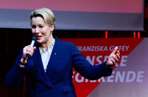 Sie will Regierende Bürgermeisterin von Berlin bleiben: Franziska Giffey (SPD). Foto: AFP/John MACDOUGALL