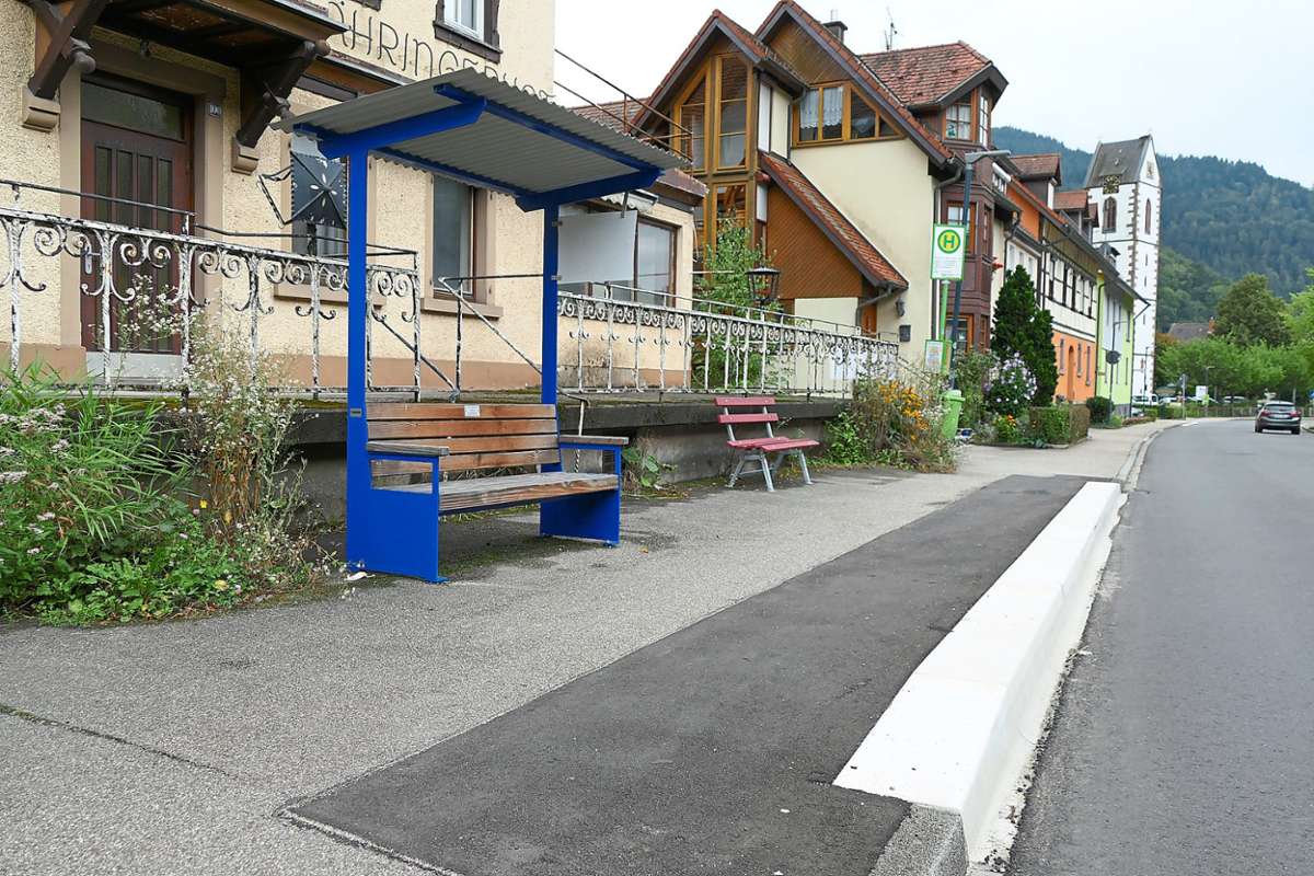 Die Bushaltestelle am Zähringer Hof nahe der Firma Leipold istt bereits barrierefrei umgebaut worden.
