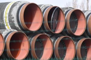 Das letzte Rohr  für den Bau der Erdgaspipeline Nord Stream 2 wurde nun verbaut. Foto: dpa/Stefan Sauer