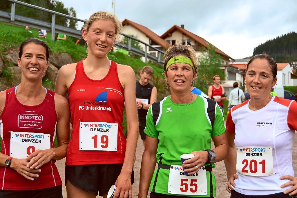 Die vier besten Damen beim bei 5. Stauseelauf von links: Martina Fleig, Katrin Köngeter, Birgitta Winterhalder und Ulrike Knoll. Foto: Schwarzwälder-Bote
