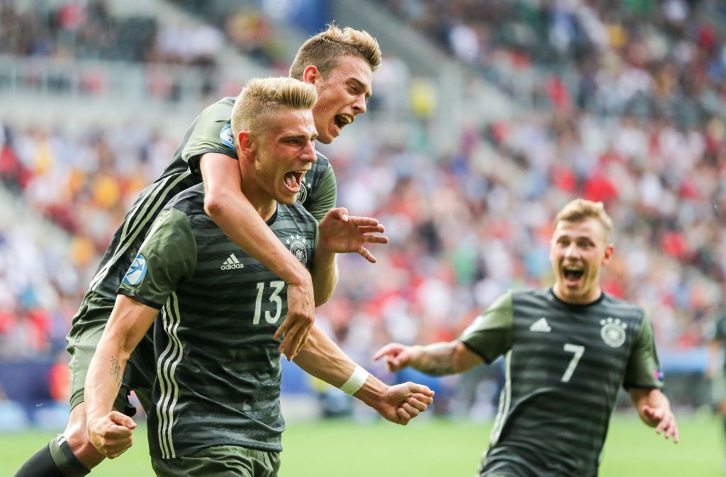 Deutsche U21: Nach dem Elfmeterschießen gegen England im  EM-Halbfinale. Foto: dpa-Zentralbild