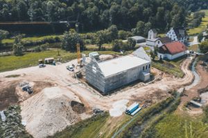 Der Neubau des Wasserwerks in Beuron-Langenbrunn wächst und gedeiht. Nächstes Jahr soll es in Betrieb gehen.Foto: Steidle Foto: Schwarzwälder Bote