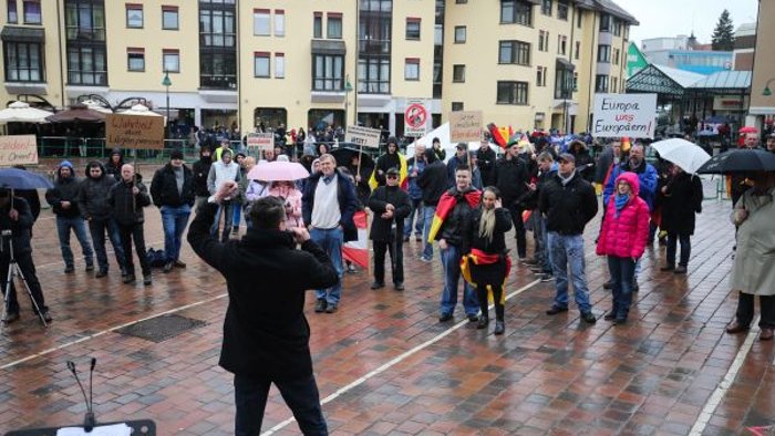 Pegida-Demo in Schwenningen: Nur noch wenige Teilnehmer