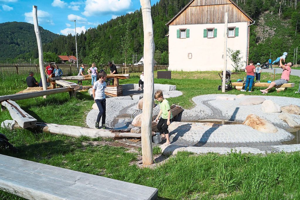 Der Wasserspielplatz auf der Gelände-Erweiterung ist zum Saisonbeginn 2019 fertig gestellt worden.   Foto: Freilichtmuseum Vogtsbauernhof