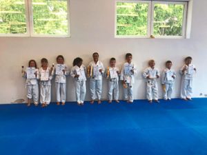 Die Freude bei den Kindern  über die bestandene Gürtelprüfung ist kaum zu übersehen.  Foto: Karateverein Bushido Foto: Schwarzwälder Bote