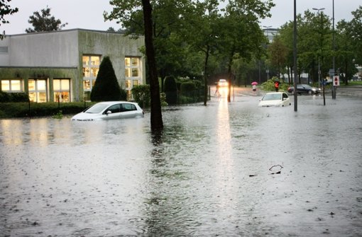 Hochwasser nach einem Unwetter in Münster Foto: dpa