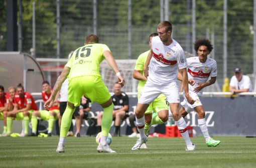 Sasa Kalajdzic erzielte die VfB-Führung zum 1:0. Foto: Pressefoto Baumann/Hansjürgen Britsch