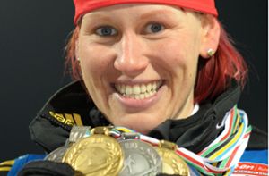 Die ehemalige Biathletin Kati Wilhelm ist eine der erfolgreichsten Olympiateilnehmerinnen Deutschlands. Foto: dpa/Martin Schutt