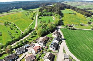 Luftansicht von Wittendorf: Auf der Grünfläche rechts neben dem Sportplatz soll das Feuerwehrhaus gebaut werden. (Archivfoto) Foto: Huß