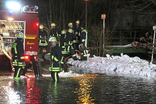 Hochwassereinsatz im Januar 2018. Foto: Fischer/Feuerwehr