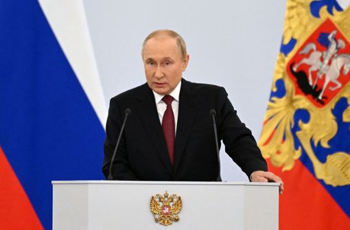 Mit der Unterschrift von Russlands Präsident Wladimir Putin wird das völkerrechtswidrige Annexionsgesetz in Kraft treten. (Archivbild) Foto: AFP/GRIGORY SYSOYEV