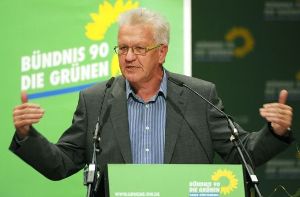 Ministerpräsident Winfried Kretschmann auf dem Grünen-Landesparteitag in Aalen Foto: dpa