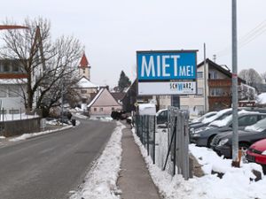 Die Werbetafel dominiert das Bochinger Ortsbild. Foto: Danner