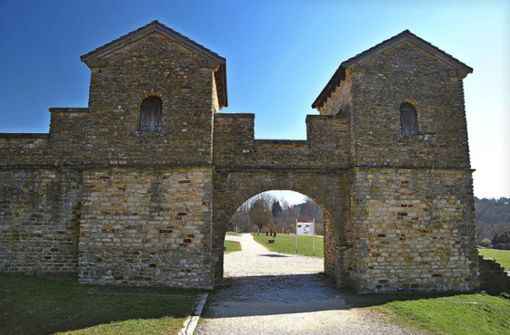 Rekonstruierte Teile des römischen Kleinkastells in Welzheim. Foto: Werner/ippel