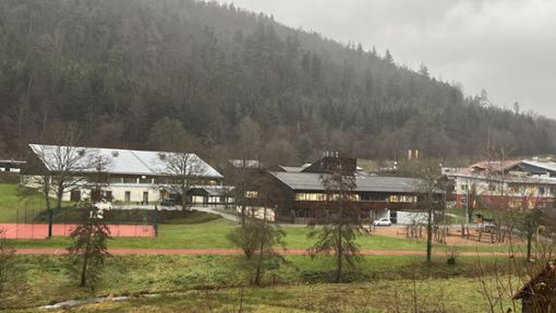 Blick auf die Falkensteinschule samt Sporthalle (links) Foto: Zoller