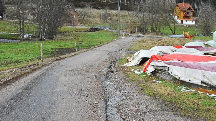 Steine auf der Straße im Tennenbronner Schwarzenbach sorgen für Ärger