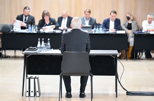 Thomas Strobl im Untersuchungsausschuss. Foto: dpa/Bernd Weißbrod