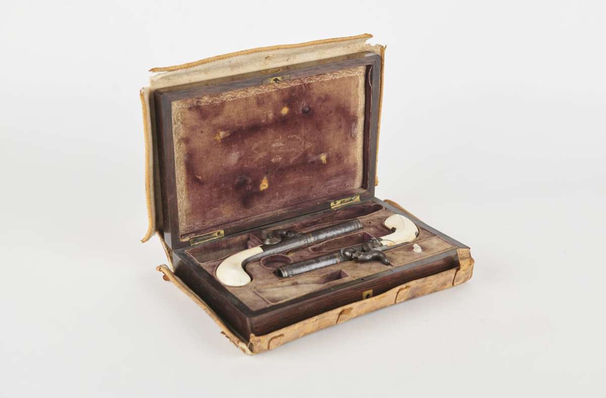 Heckers Duellierpistolen sind als Leihgabe seiner Familie jetzt in Konstanz zu sehen.