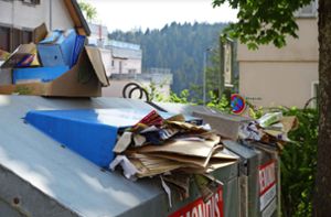 Überfüllte Altpapier-Container sind in Freudenstadt ein häufiges Ärgernis. Foto: Beyer