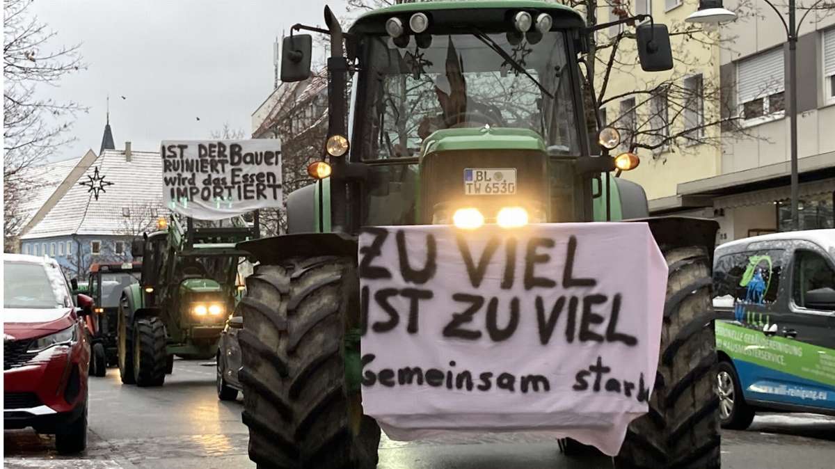 Im Zollernalbkreis: Bauernproteste rund um B27 und B463 – das sind die Bilder