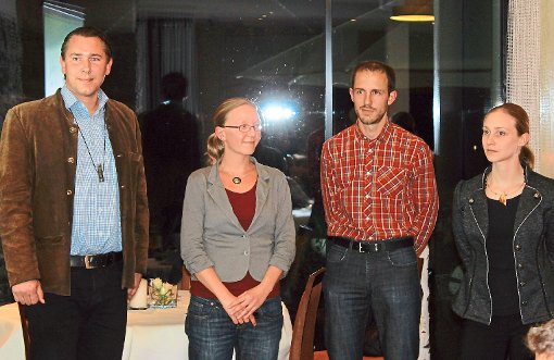 Die Referenten (von links) Markus Lohr, Sandra Collin, Clemens Leutner und Yvonne Hengst-Ehrhart informierten drei Stunden lang über die Folgen des Klimawandels. Foto: Störr