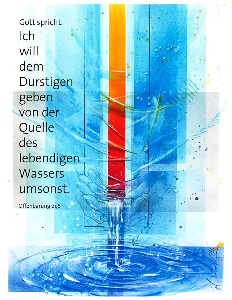 Vom lebendigen Wasser handelt die Jahreslosung 2018. Gemälde: Eberhard Münch