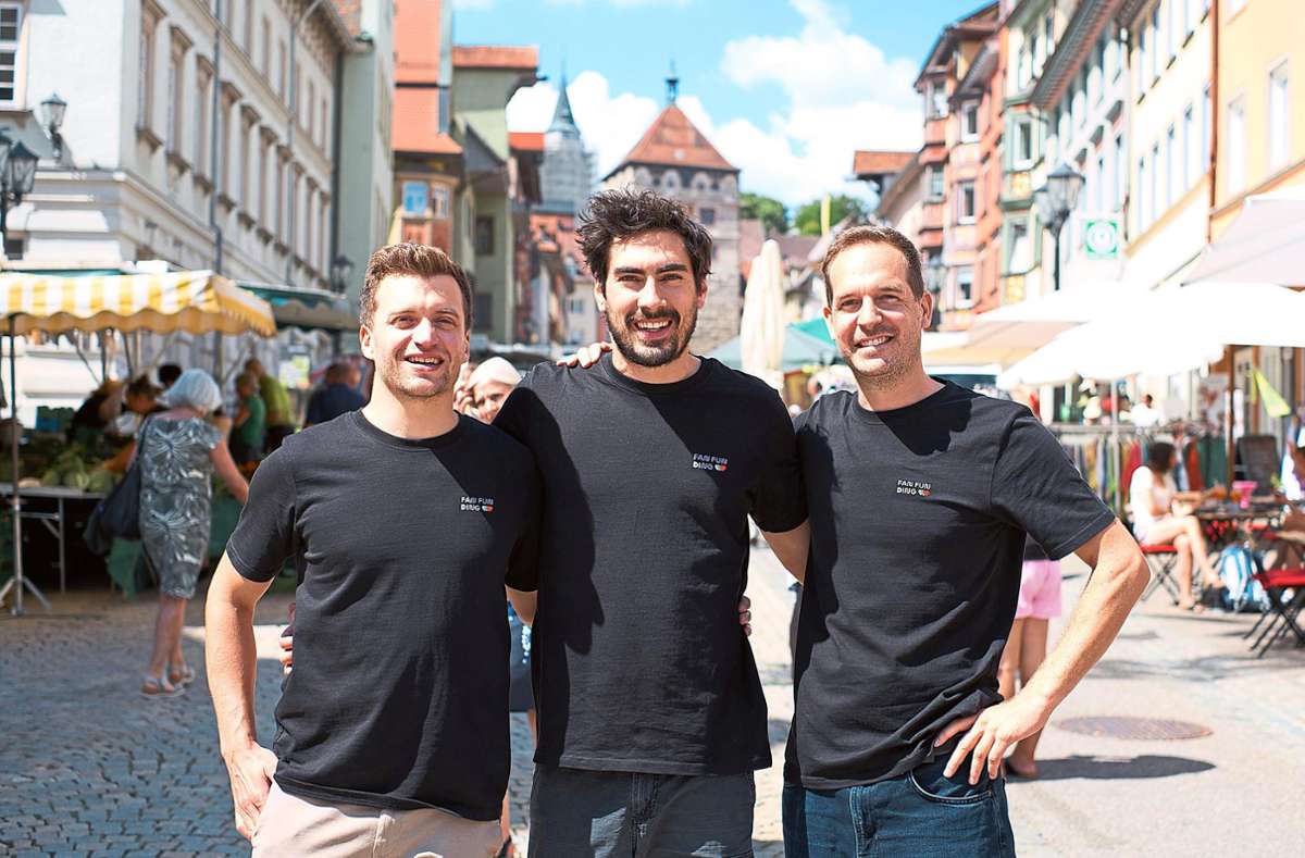 Lucas Schmidt, Fabio Wagner und Max Wohlleber sehen großes Potenzial für ihr Start-up „fan-funding.de“. Foto: Wagner