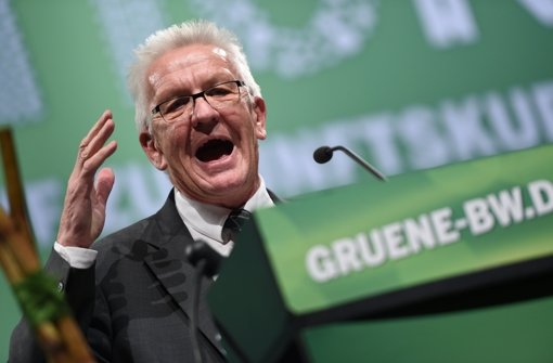 Winfried Kretschmann beim Parteitag der Grünen in Tuttlingen. Foto: dpa