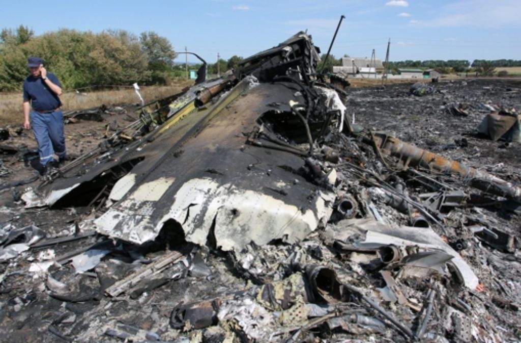 Die Absturzstelle von Flug MH17 in der Ostukraine. Foto: dpa