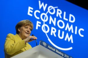 Bundeskanzlerin Angela Merkel beim Weltwirtschaftsforum in Davos. Foto: dpa